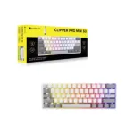 Corsair Clipper Pro Mini 60 Hall Effect m&auml;nguriklaviatuur, RGB, PBT, valge