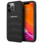 AMG AMHCP14LGSEBK Leather Debossed Lines telefoni&uuml;mbris iPhone 14 Pro, must