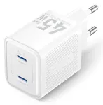 Vention 45 W GaN-laadija kahe USB-C pordiga, valge