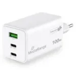 MEDIARANGE 100W laadija USB-C, 2 porti, valge