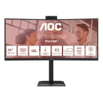 AOC CU34E4CW ultralai monitor 34" UWQHD VA 120 Hz USB-C 90 W, 350 cd/m&sup2;