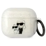Karl Lagerfeld 3D Logo NFT Karl and Choupette TPU-&uuml;mbris AirPods 3, valge