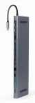 Gembird A-CM-COMBO9-01 USB-C jagaja 9-in-1, HDMI 4K, VGA, 5 &times; USB, 60 W PD