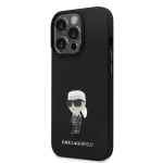 Karl Lagerfeld Liquid Silicone Metal Ikonik telefoni&uuml;mbris iPhone 15 Pro, must