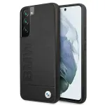BMW BMHCS22MSLLBK Signature Logo Imprint Leather telefoni&uuml;mbris Samsung Galaxy S22+
