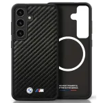 BMW Leather Carbon MagSafe telefoni&uuml;mbris Samsung Galaxy S25, must