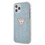 Guess GUHCP12MPCUJULLB Denim Triangle telefoni&uuml;mbris iPhone 12 / 12 Pro, sinine