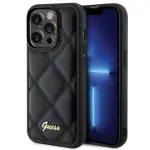 Guess GUHCP15XPSQSQSK Quilted Metal Logo telefoni&uuml;mbris iPhone 15 Pro Max, must