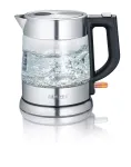 Severin WK 3468 elektriskā tējkanna 1 L 2200 W melna, nerūsējo&scaron;ais tērauds, caurspīdīga