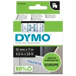 DYMO D1 lente ar zilu uzrakstu uz balta fona, 12 mm x 7 m