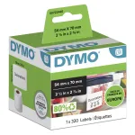 DYMO oriģinālās daudzfunkciju etiķetes LabelWriter | 54 mm x 70 mm | Pa&scaron;līmējo&scaron;as | 320 gab. ruļlī | Easy-Peel | Ražotas Eiropā