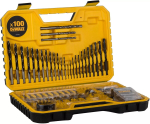 DeWALT DT71563 skrūvgriežņu uzgaļu, urbju un caurumzāģu komplekts, 100 gab.