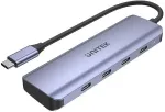 UNITEK uHUB Q4 USB 3.2 Gen 1 (3.1 Gen 1) Type-C 5000 Mbit/s Grey