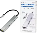 Logilink USB 3.2 Gen1 Hub, 3xUSB-A, 1xRJ45 Gigabit Ethernet