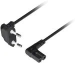 LANBERG CEE 7/16 to EC 320 C7 Euro (radio) power cord 1.8m angled VDE | CA-C7CA-12CC-0018-BK