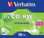 Toorikud VERBATIM 1x10 CD-RW 80 / 700MB 8x - 12x Speed, Jewel Case