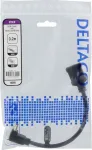DELTACO paindlik HDMI-adapter, 0,2 m, &uuml;lespoole suunatud, HDMI M / F, UHD, must