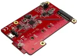 StarTech.com USB auf mSATA Konverter f&uuml;r Raspberry Pi und Entwicklungsboard - USB zu mini SATA Adapter f&uuml;r Raspberry Pi - Speicher-Controller - M.2 Card - USB 2.0 - Rot
