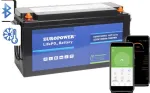 EuroPower Laetav LiFePO4 aku seeria LFP 12,8V 150Ah Bluetooth, soojendusmatt (Kasutusiga ~2000 ts&uuml;klit)