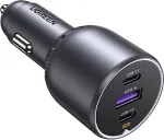 Ugreen 130W 3-Port Fast Car Charger (black/blue)