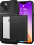 Spigen Kaitse&uuml;mbris kaarditaskuga Slim Armor CS, Apple iPhone 14 Plus, must,