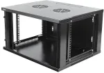 DELTACO 19" cabinet, 6U, 540x450mm, standing or wall mount, glass door black / 19-5406B