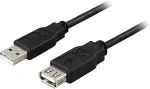 DELTACO Kaabel USB 2.0 pikendus, 0.5m, must / USB2-11S