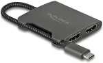 DeLOCK USB Type-C&trade; Splitter (DP Alt Mode) zu 2 x HDMI MST 4K 60 Hz