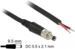 DeLOCK Stromversorgungskabel DC 5,5 x 2,1 x 9,5 mm verschraubbar zu offenen Kabelenden 95 cm