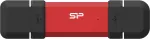 M&auml;lukaart Silicon Power 250GB USB Stick DS72 Typ A+C 1050/850MB`s Red