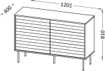 Cama MEBLE Cama CORTINA 1D3S chest of drawers 120x40x81 black/walnut