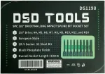 DSDTOOLS 1/2" P&Ouml;&Ouml;RDEMOMENDIGA "SPLINE" PEADOTSAD AUTODELE, 4 TK DS1199