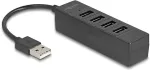 Delock USB Hub 4 Port USB 2.0 mit 4 x USB Typ-A Bu schwarz