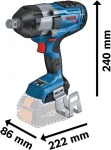Bosch Powertools Bosch cordless impact wrench BITURBO GDS 18V-1050 HC Professional, 18V (blue/black, 2x battery ProCORE18V 8.0Ah, Bluetooth module, 3/4", in L-BOXX)