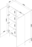 Cama MEBLE Cama Display case PALAZZO BIS 100x39x166 matte black