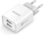 ALIGATOR Smart mains charger 2.4A, 2xUSB, smart IC, white