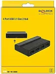 DELOCK USB3.1 HUB 4Port Black