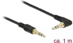 DELOCK Klinkenkabel 3,5 mm 3 Pin Stecker > Stecker gewinkelt 1 m schwarz