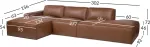 Home4you Nurgadiivan BURTON VN 302x156/92xH72cm, pruun nahk