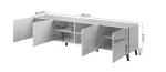 Cama MEBLE RTV cabinet ABETO 200x42x52 white/gloss white