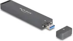 DELOCK External Enclosure M.2 NVMe PCle SSD, SATA SSD, Drive Enclosure (grey, with USB Type A connector)