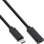 INLINE USB 3.2 Gen.2x2 Extension Cable, USB-C male/female, black, 1m