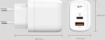 Silicon Power laadija USB-C/USB QM25 30W, valge