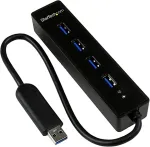 StarTech .com ST4300PBU3, USB 3.0, Power, Black, Plastic, -5 - 45, -10 - 75
