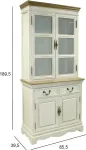 Home4you Vitriinkapp SAMIRA 85,5x39,5/31xH189,5cm, antiikvalge/naturaalne