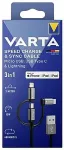 Varta Ladekabel 3in1 USB-A auf Micro-USB/USB-C/Light. 2m sw