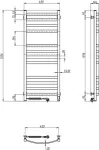 Navin Avalon 480*1200 Sensor electric towel warmer, white, 12-103155-4812, left-hand version