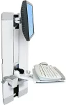 Monitor ERGOTRON StyleView Vertical Lift High Traffic Areas - Befestigungskit (Tastaturablage, Handgelenkkissen, Maushalterung, vertikale Verstellschiene) f&uuml;r LCD-Bildschirm/Tastatur/Maus - Stahl - wei&szlig; - Bildschirmgr&ouml;&szlig;e: 61cm (24) - Montageschnittst ...