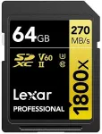 M&auml;lukaart LEXAR SDXC 64GB Professional 1800x UHS-II U3 V60