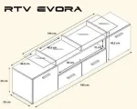 Cama MEBLE Cama TV stand EVORA 200 valge/valge gloss